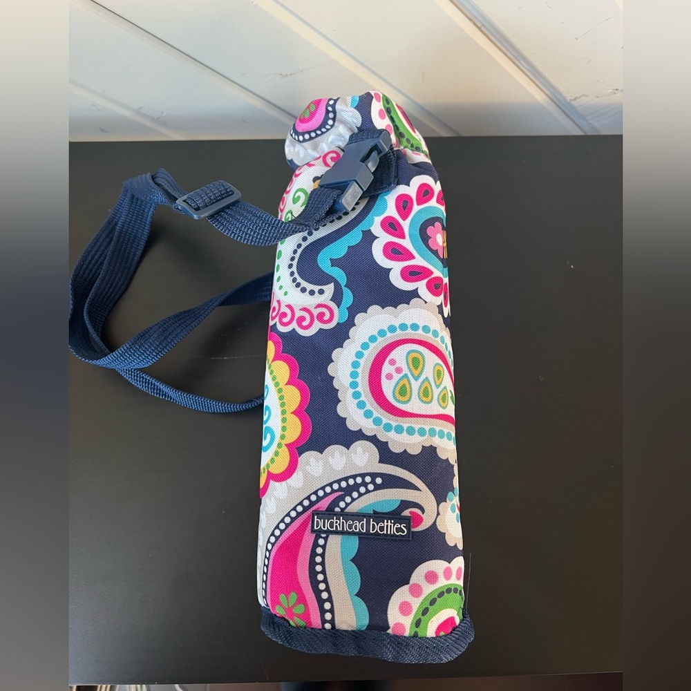 Buckhead Betties Wine Chiller Insulated Bag w/ Strap Pink White Blue Paisley